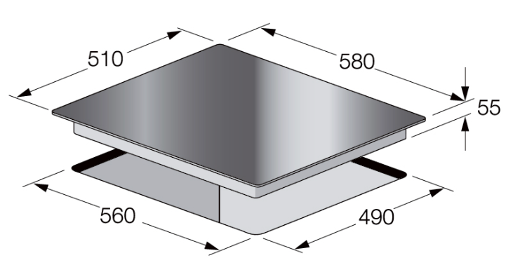 PLAQUE VITRO INDUCTION 60CM