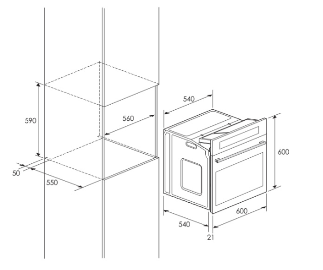 FOUR ENC,GAZ/ELECTRIQUE VENTILE