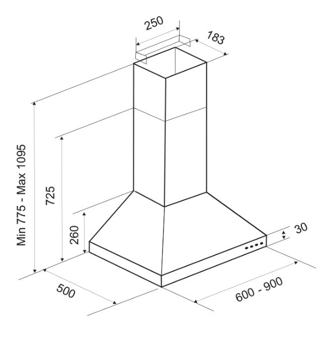 HOTTE PYRAMIDALE 60CM