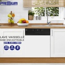 LAVE VAISSELLE PREMIUM SEMI ENCASTRABLE 13 COUVERTS BLANC