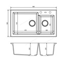 EVIER A-POINT 140 2 BACS SANS EGOUTTOIR AXIS