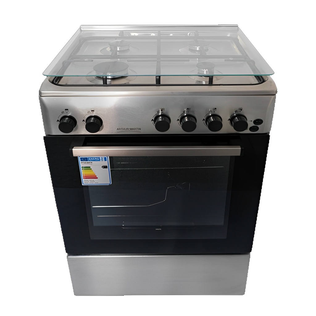 CUISINIÈRE À GAZ ARTHUR MARTIN AMG60IX 60CM 4 FEUX - INOX