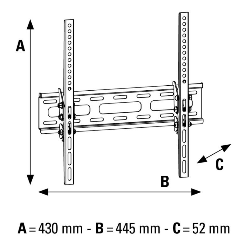 SUPPORT MURALE HAMA TILT TV WALL BRACKET 3 STARS - 165 CM (65")