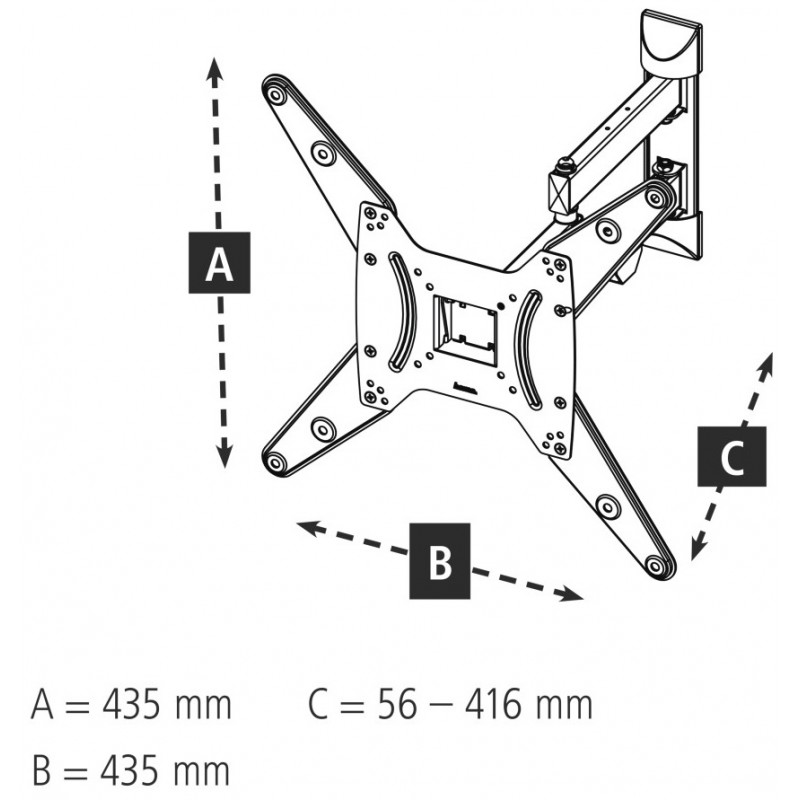 SUPPORT MURAL ORIENTABLE HAMA POUR TV 32"-65"