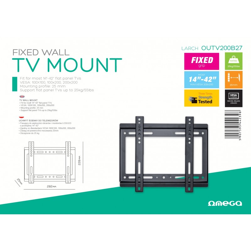 SUPPORT TV OMEGA MAX VESA 200 FIXED LARCH  14 "a 42"