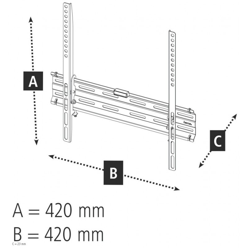 Support Mural TV FIX Hama , 1 étoile, 400 x 400, 165 cm