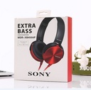 CASQUE SONY MDR-XB450AP AVEC TÉLÉCOMMANDE ET MICRO / ROUGE