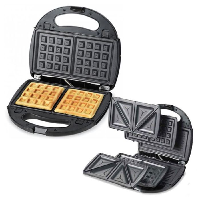 APPAREIL DE CUISSON 3EN1 CROQUE/GAUFRE/GRILL KENWOOD  750W - NOIR