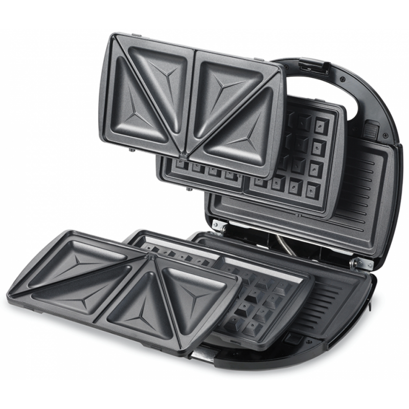 APPAREIL DE CUISSON 3EN1 CROQUE/GAUFRE/GRILL KENWOOD  750W - NOIR