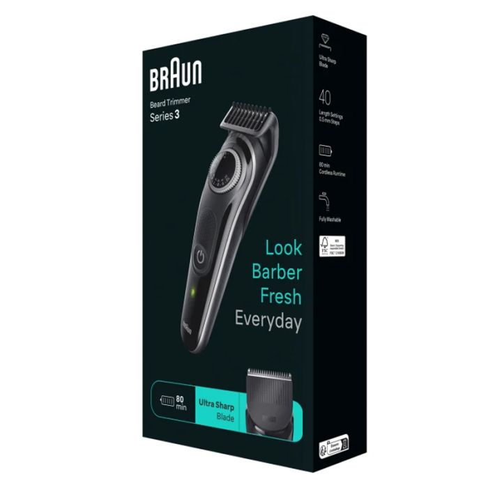 TONDEUSE À BARBE BRAUN BT3440 RECHARGEABLE - NOIR