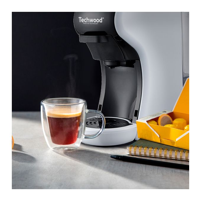 Cafetière Expresso Techwood TCA-196N Multi-Capsules BLANC