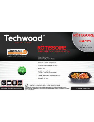 Rôtissoire Techwood TP-34RO 34 cm Noir