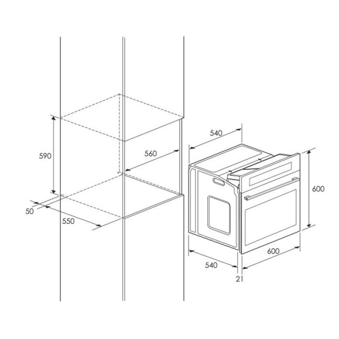 FOUR ENCASTRABLE FOCUS F525X 60CM - INOX