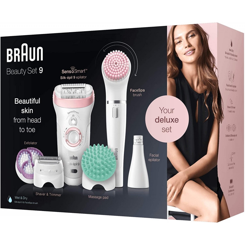 EPILATEUR ÉLECTRIQUE BRAUN SILK-ÉPIL 9  SKINSPA  ACESPA BRAUN