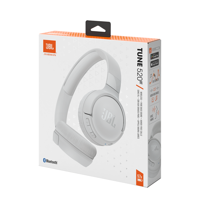 CASQUE SANS FIL BLUETOOTH JBL TUNE 520BT / BLANC