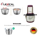 Mini Hachoir 2L 300W Bol en Verre Lexical LCH-1911