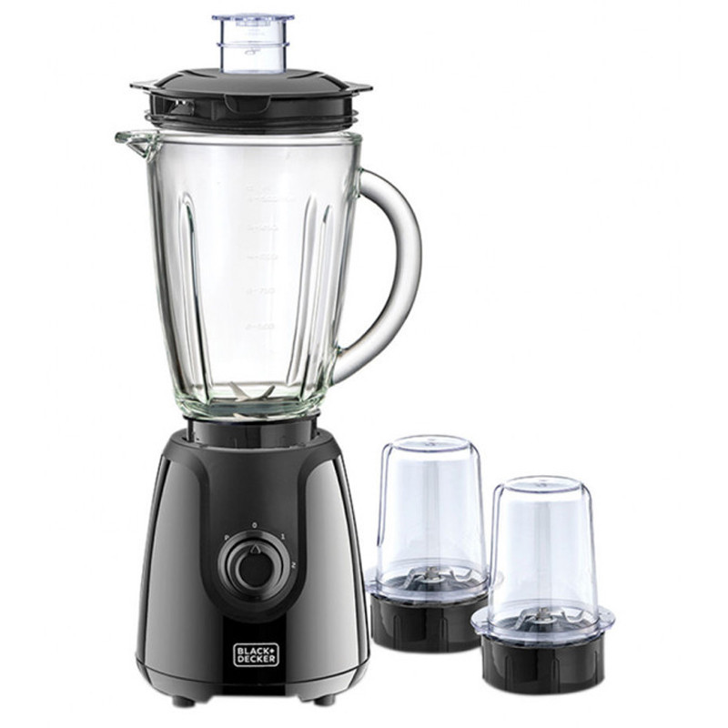 Blender Black & Decker 400W 1.5L + 2 Moulins BX440-B5 Noir