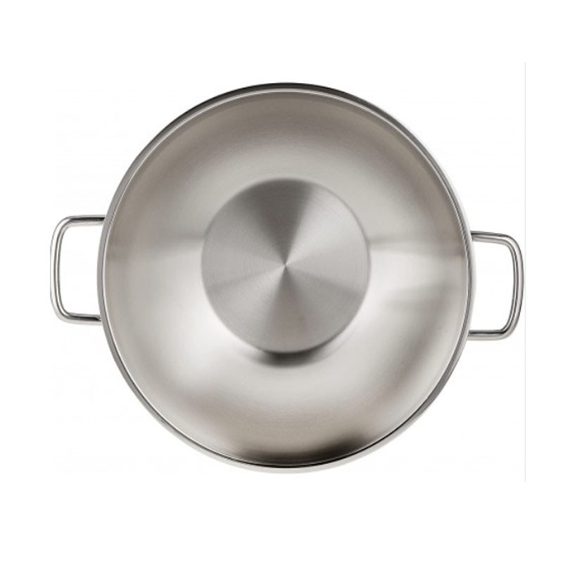 Poêle Wok KORKMAZ Avec Couvercle Perla 28X8,5 cm - Inox (A1519)