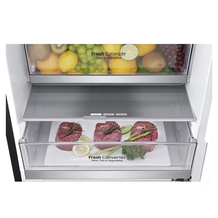 Réfrigérateur Combiné LG GR-B459NQFM 374L NoFrost - Noir Mat