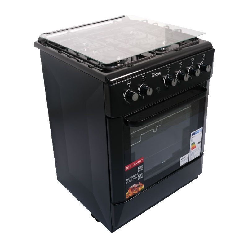 CUISINIÈRE À GAZ PROCOOK TG6640N 60 CM – NOIR