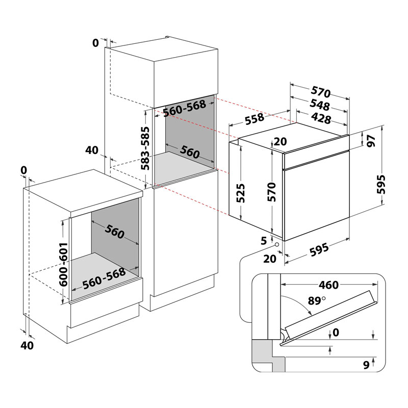 Four Électrique Encastrable ARISTON AO458H1X 71L - Inox