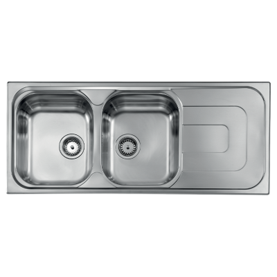 EVIER INOX PIZZICA DOUBLE BAC + EGOUTTOIR PREMIUM