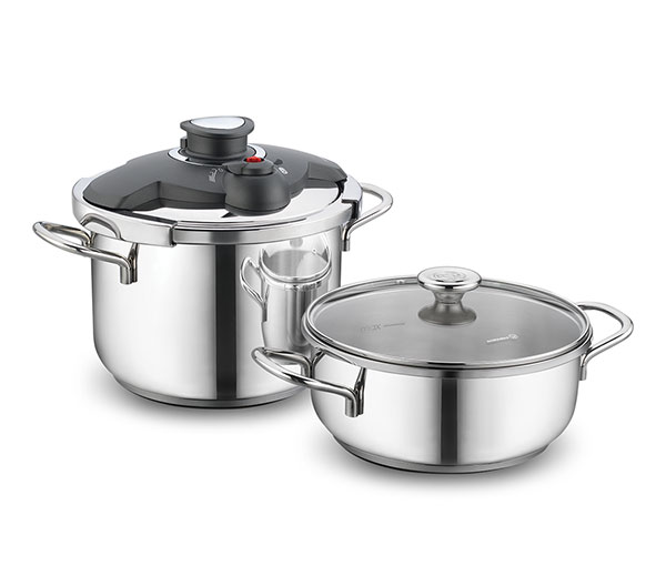 Set Korkmaz ALİA Pressure Cooker Cocotte + FAITOUT - Inox  -A171