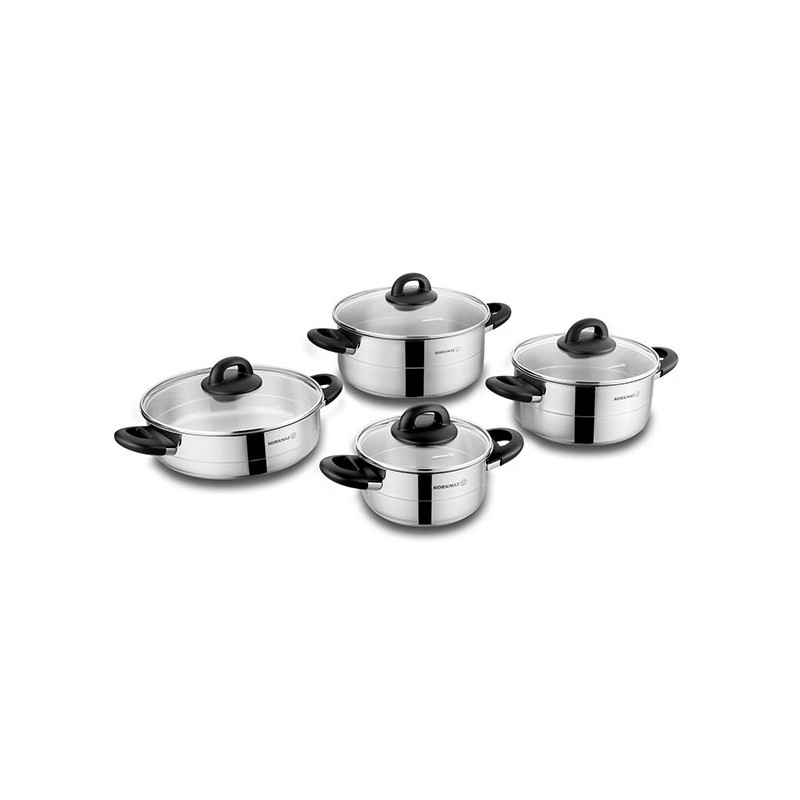 SET DE 8 PIÈCES KORKMAZ HERA INDUCTION - INOX