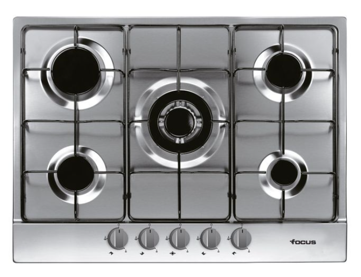 PLAQUE DE CUISSON FOCUS F407X 5 FEUX 70 CM INOX