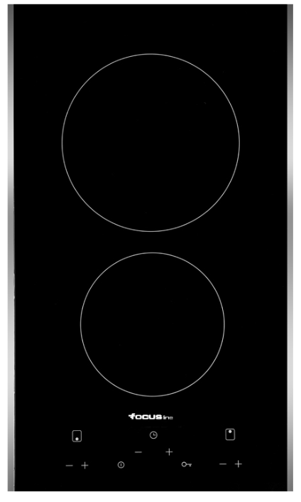 Plaque de Cuisson FOCUS SOFT 33 30 Cm 2 Feux Noir