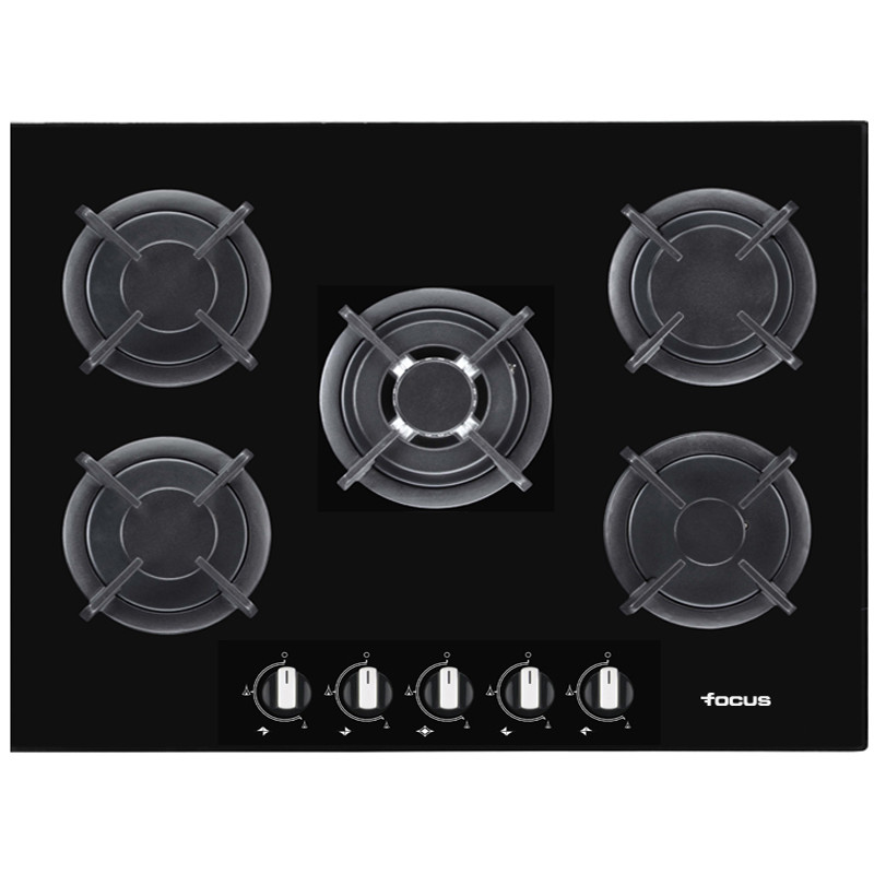 PLAQUE DE CUISSON FOCUS 5 FEU 70CM NOIR (F.4078BS)