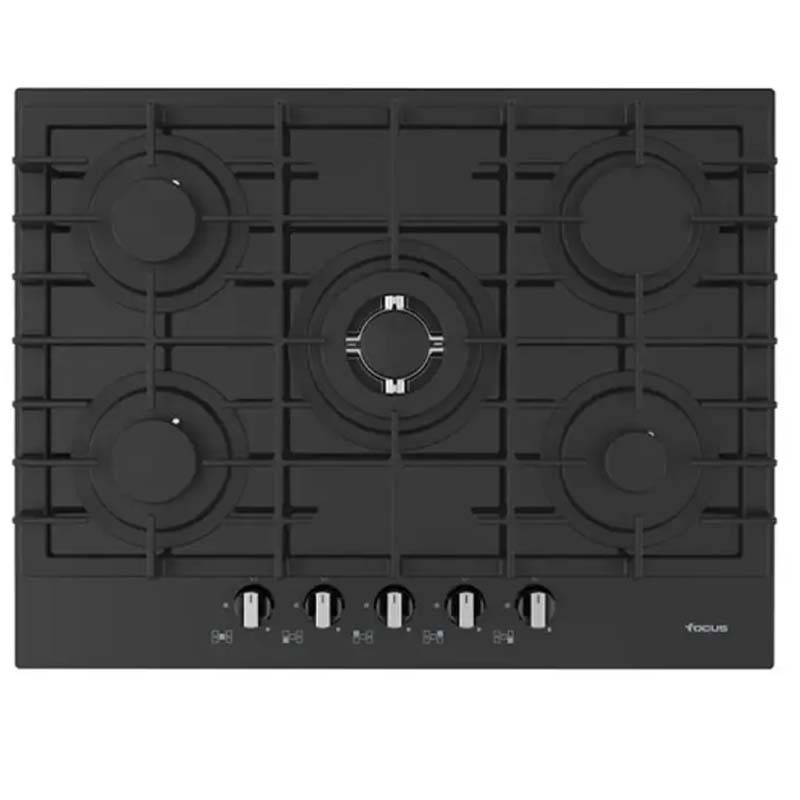 PLAQUE DE CUISSON FOCUS F.4017BS FONTE VITRO 5 FEUX 70 CM - NOIR