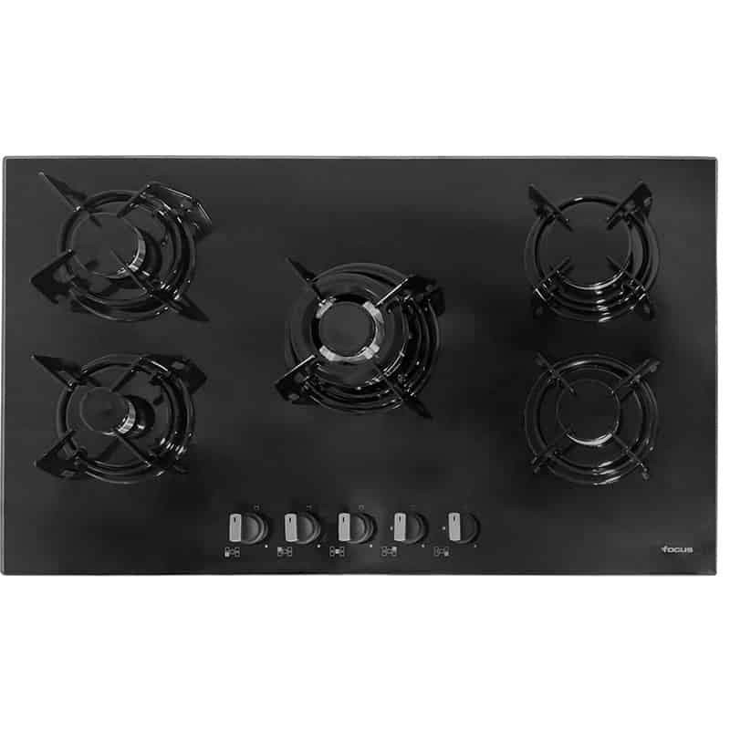 PLAQUE DE CUISSON FOCUS F.40789BS FONTE VITRO 5 FEUX 86CM - NOIR