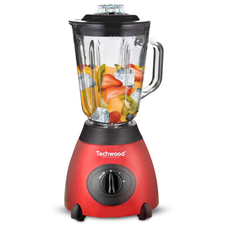 BLENDER INOX TECHWOOD TBLI-385 / 1.5L / 500W / ROUGE