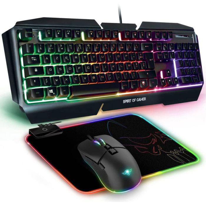 PACK GAMING SPIRIT OF GAMER ULTIMATE 3EN1 : CLAVIER + SOURIS + TAPIS