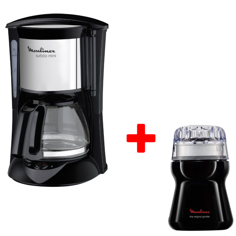 PACK CAFETIÉRE MOULINEX SUBITO MINI 600W + MOULIN À CAFÉ AR110