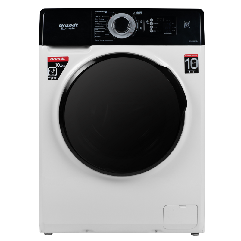 LAVE LINGE FRONTALE BRANDT  10.5 KG BLANC / BLACK EDITION