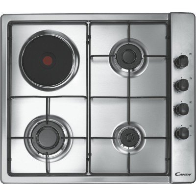 PLAQUE DE CUISSON CANDY 3FEUX A GAZ + 1 ELECTRIQUE (CLG631SPX) INOX