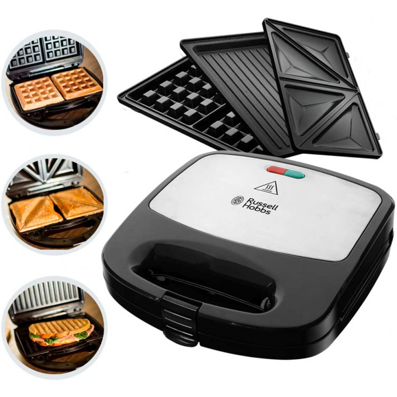 APPAREIL À CROQUE SANDWICH MAKER 3EN1 RUSSELL HOBBS NOIR 24540-56