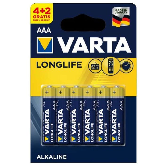 6 X PILES VARTA LONGLIFE EXTRA LR03 BP4 + 2