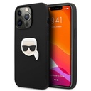 Coque rigide noire en cuir pour Apple iPhone 13 Pro-KARL LAGERFELD