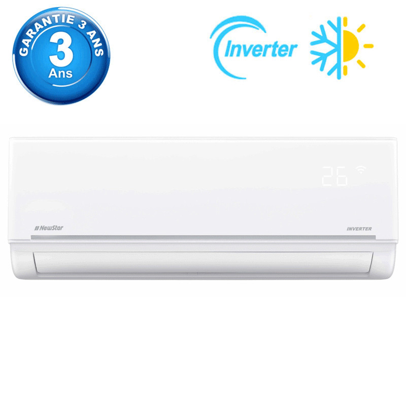 Climatiseur NewStar 24000 BTU Inverter Chaud Froid Blanc