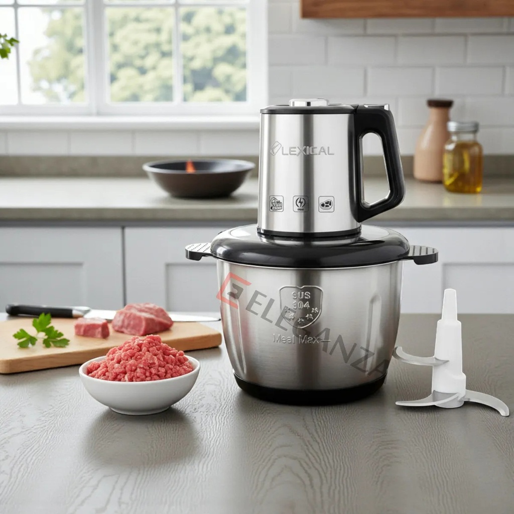 Hachoir Electrique En Inox Lexical LCH-1960 - 400 Watts - 3 Litres