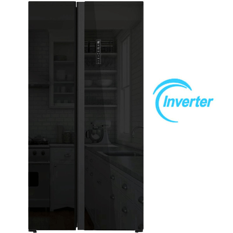 Réfrigérateur Side By Side Hyundai HYN-91SBS2D-BG 505L NoFrost Inverter Verre Noir