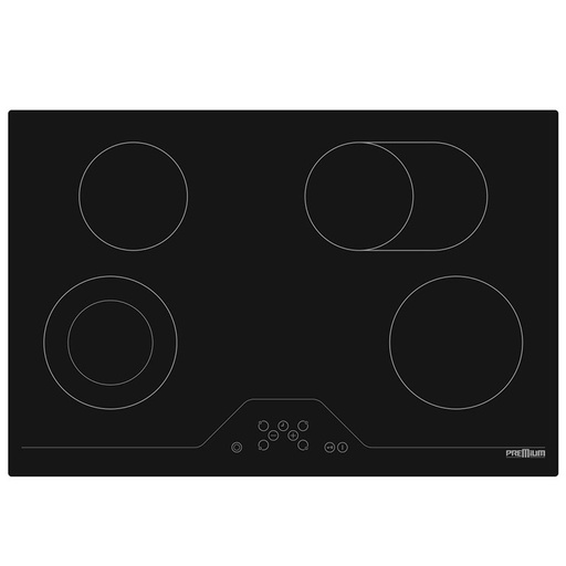 [PVC84.B01] PLAQUE ELECTRIQUE PREMIUM 80CM 4 FEUX NOIR BPE6400B