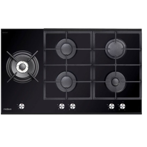 [AP952.BS01] PLAQUE A GAZ PREMIUM 5 FEUX 90 CM NOIR AP952.BS01