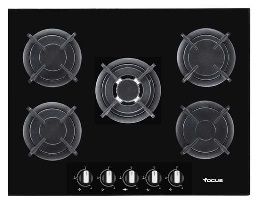 [F.417B] PLAQUE DE CUISSON FOCUS F417B 5 FEUX 70 CM NOIR