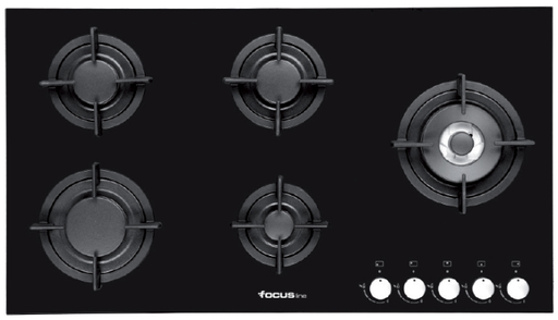 [F.8179B] Plaque de Cuisson FOCUS Vitro 5 Feux 90 cm Noir (F.8179B)