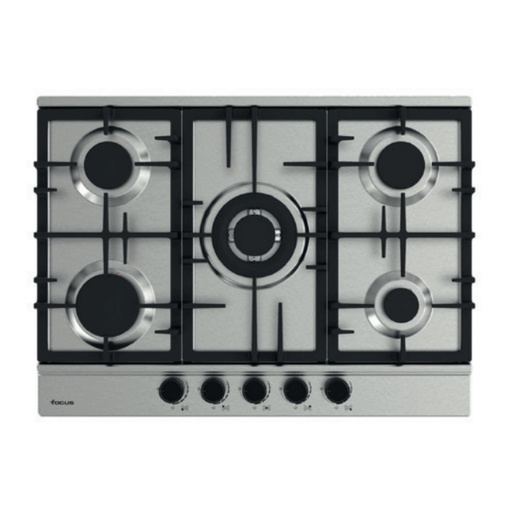 [F.4078XS] PLAQUE DE CUISSON FOCUS 5 FEUX 70CM INOX (F.4078XS)