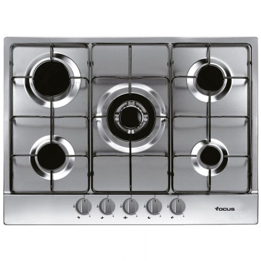 [F.4078XS] PLAQUE DE CUISSON FOCUS 5 FEUX 70CM INOX (F.4078XS)